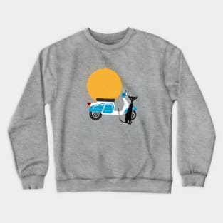 Retro Cat Sitting next to Vintage Scooter Crewneck Sweatshirt